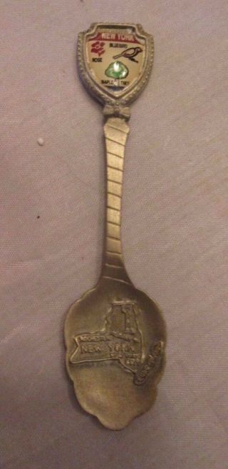 York State Pewter Collector Spoon Bluebird Rose Maple Tree