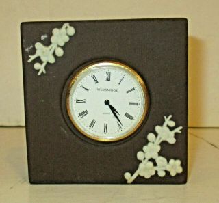 Wedgewood Brown Color Jasperware Small Desk Clock