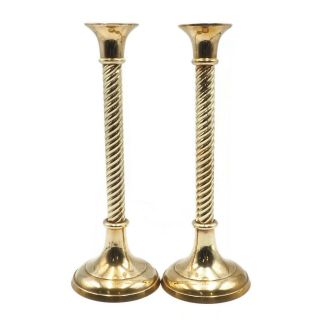 Vintage Rih Solid Brass 14 Inch Tall Candlestick Holders Made In India