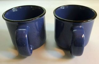2 Marlboro Unlimited Large Coffee Mugs Soup Collector Blue Speckled Stoneware