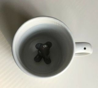 Short Subjects " Elephant " Surprise Inside White Polka Dot Coffee Mug