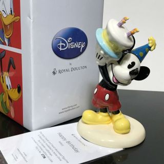 Royal Doulton Disney Happy Birthday Mickey Mouse Porcelain Figurine Art Statue