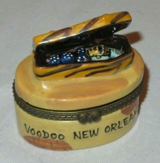 Voodoo Orleans Trinket Box Jewelry Casket Coffin Pin Doll (r228)