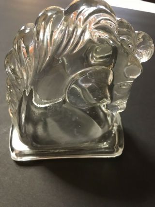 Vintage Glass Horse Head Bookend
