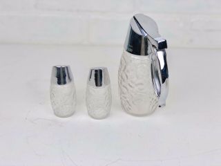 Gemco Textured Glass Salt Pepper Shakers Stainless Steel Lids RESERVED 3