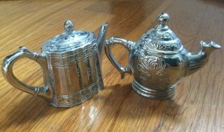 Godinger Signed Silverplate Vintage Coffee Tea Pot Salt & Pepper Shakers 61