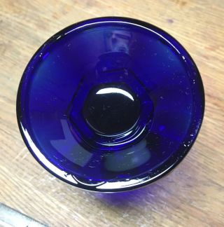 Set of 4 Vintage Cobalt Blue Glass Candle Holders Sticks - WOW 8