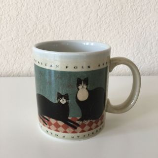 Otagiri Warren Kimble Cats Mug American Folk Art Coffee Cup Japan