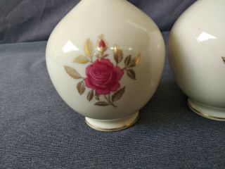 Vintage Lenox Porcelain Pink Rose Bud Vases,  8 