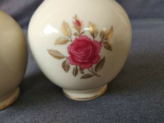 Vintage Lenox Porcelain Pink Rose Bud Vases,  8 