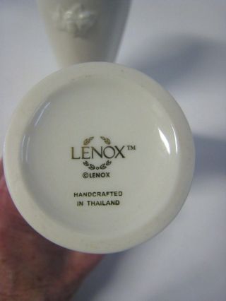 Pair Lenox Bud Vase Cream Embossed Floral Rose Gold Trim 6 