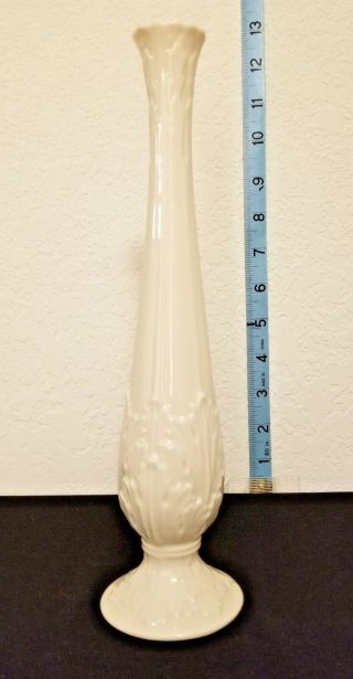 Vintage Lenox Ivory Florentine Bud Vase In Porcelain 10.  75 "