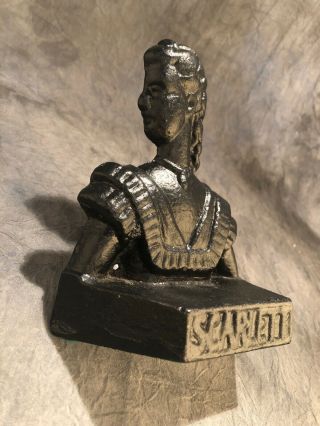 Gone With The Wind Scarlett Cast Iron Bookend 1937,  Could Be As Doorstop 2