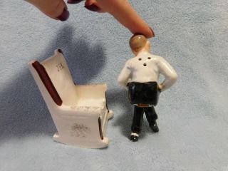 Vintage John F.  Kennedy President in Arm Chair Salt and Pepper Shakers - Japan 4