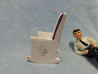 Vintage John F.  Kennedy President in Arm Chair Salt and Pepper Shakers - Japan 6