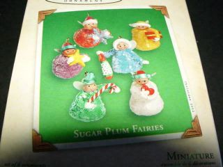 2002 SUGAR PLUM FAIRIES - Hallmark miniature Christmas ornament set 2
