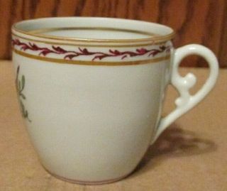 Vintage VISTA ALEGRE Portugal DEMITASSE Miniature teacup w/GOLD trim 3