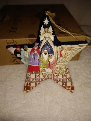 Nativity Star.  Jim Shore 2008 Christmas Tree Ornament.  Resin.
