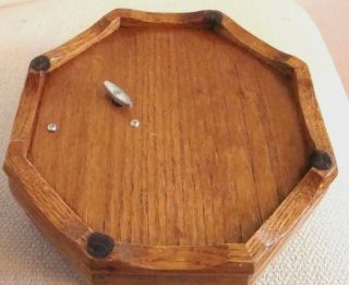 Vtg Inlaid Wood Octagon Music Jewelry Box Etched Glass Bird Tune Sound of Music 8