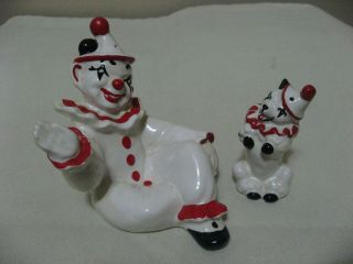 Madison Ceramic Art Studio Clown And Clown Dog Salt Pepper Shakers 3