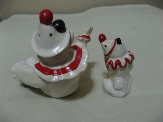 Madison Ceramic Art Studio Clown And Clown Dog Salt Pepper Shakers 4