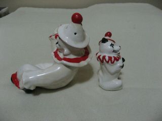 Madison Ceramic Art Studio Clown And Clown Dog Salt Pepper Shakers 5