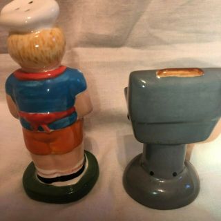 FUNNY Vintage Barbecue Grill Chef/Cook/Cookout Salt Pepper Shakers Born to BBQ 2