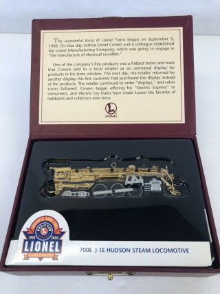 Lionel 100th Anniversary Hallmark Ornament Gold Hudson Steam Locomotive Train