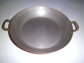 Vintage Copper Pan Two Handles Saute B & M Douro Korea 10.  25 "