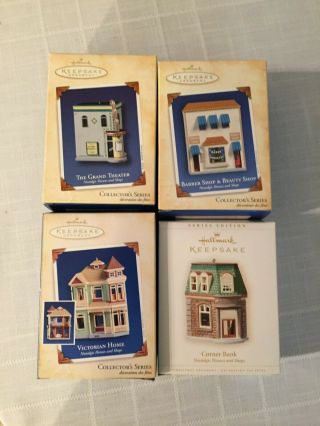 Hallmark Keepsake Ornament Nostalgic Houses And Shops  - Set Of 4