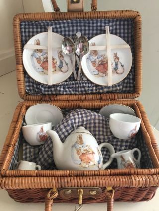 Vintage The World Of Beatrix Potter Peter Rabbit Reuter German Childs Tea Set