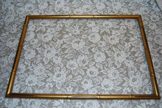 2 Vintage FAUX BAMBOO Picture FRAMES,  GOLD Wood 21 