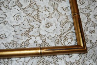 2 Vintage FAUX BAMBOO Picture FRAMES,  GOLD Wood 21 