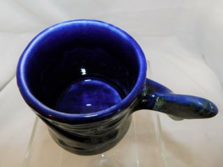 Blue Whale Handmade Pottery Coffee Mug Ceramic Waves Glazed Blue Tale Handle 5