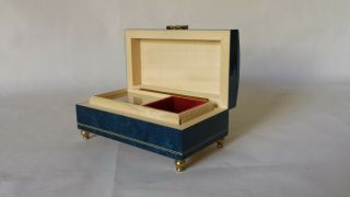 Reuge Italy Hand - Crafted Wood Jewelry Music Box Inlaid Wood Swiss Movement 3