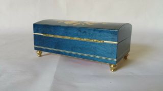 Reuge Italy Hand - Crafted Wood Jewelry Music Box Inlaid Wood Swiss Movement 5