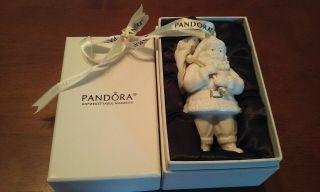 Pandora 2013 Porcelain Santa Claus Christmas Tree Ornament W/ Box