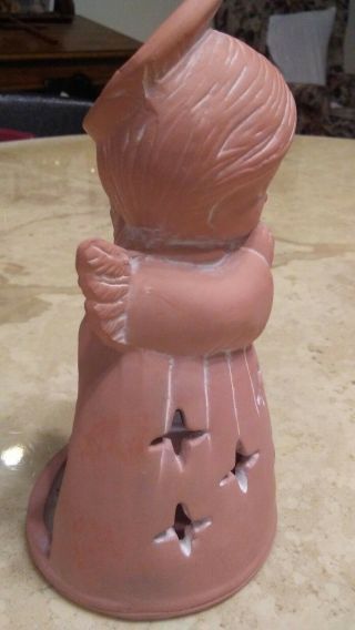 1986 Vtg George Good Corporation Clay Pottery Praying Angel Candle Votive Holder 2