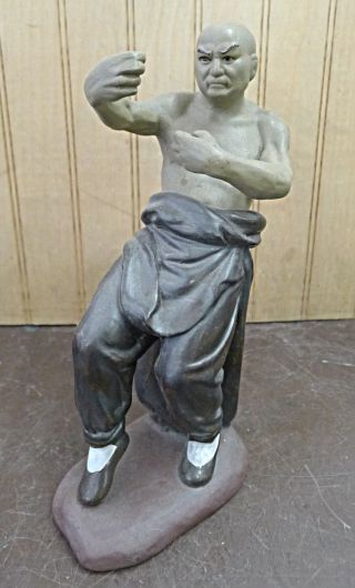 Kung Fu Martial Arts Ceramic Statue From Shiwan Canton China 10 " H