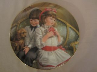 Be Mine February Collector Plate Sandra Kuck A Childhood Almanac Valentine Puppy