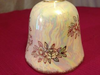Vintage Norcrest Currier & Ives SPRING Bell Iridescent Multi - colored Porcelain 3
