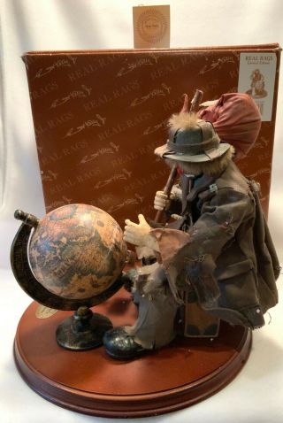 C.  1999 Flambro Signed Emmett Kelly Jr Fabric Mache Figurine - World Traveler