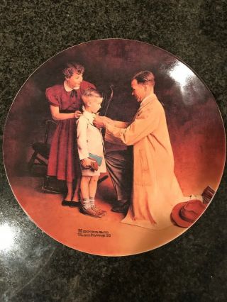Norman Rockwell / Bradford Exch.  Plate “his First Day Of School” By Knowles