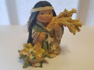 Retired 1998 Enesco " Bless Your Life Harvest " Friends Of The Feather Figurine