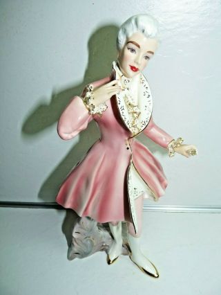 Florence Ceramics Figurine Vintage " Leading Man " 10.  25 " Pink And White