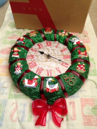 Avon Christmas Wreath Clock 12 - Days Of Christmas