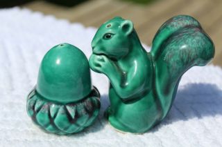 Vintage Go - With Teal Squirrel And Acorn Salt And Pepper Shakers