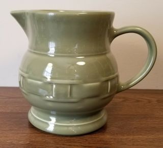 Longaberger Sage Green 2 Quart Pitcher Stands 7 1/2 " Retired - Made In Usa Epc