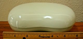 Halston Porcelain Container For Vanity,  Kidney Shaped,  4 " X 6 " - Made In Japan