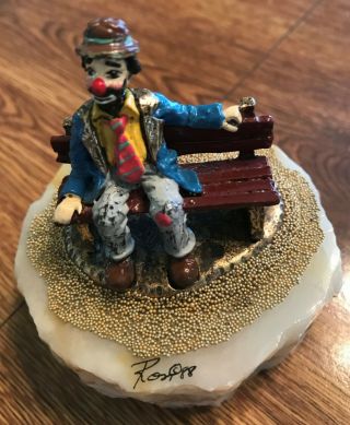 Ron Lee Clown Figurine - " Have A Seat " - 481 - Double Signed By Ron